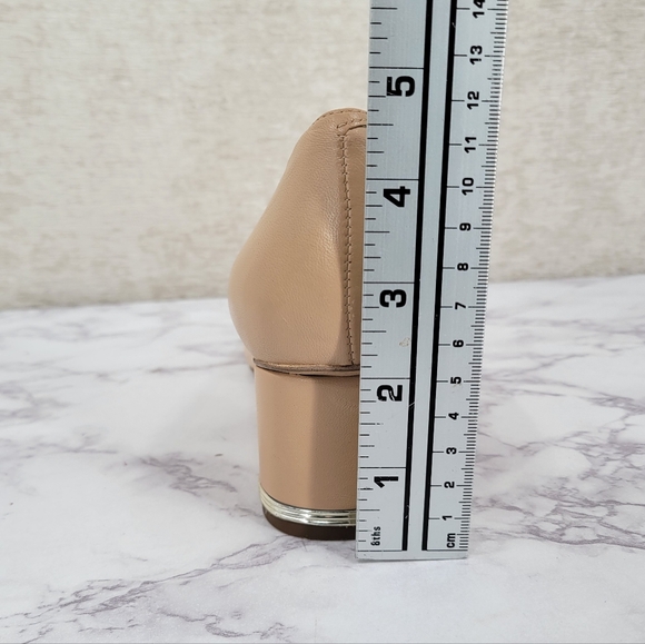 Franco Sarto Womens Pisa Leather Square Toe Pumps Nude Beige Heels - Picture 12 of 12